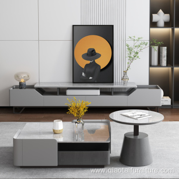 Modern Top Rock plate Wooden Coffee Tables